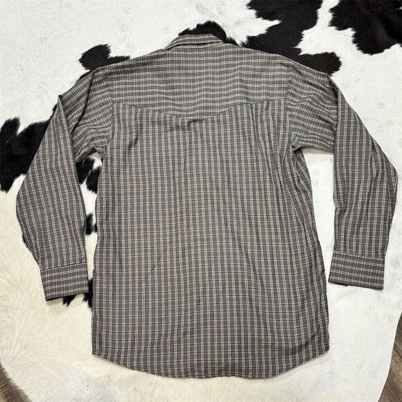Crazy Cowboy vtg Men's Plaid Pearl Snap Shirt Long Sleeve Multicolor L - Picture 2 of 7
